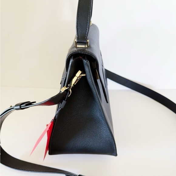 Carolina Herrera Doma Signature Satchel Medium Black Leather Handbag - NWT - Picture 6 of 14